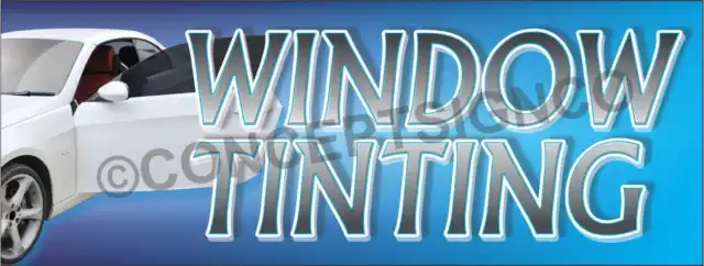 2'X5' WINDOW TINTING BANNER Outdoor Sign Auto Car Vehicle Glass Tint Dark Film