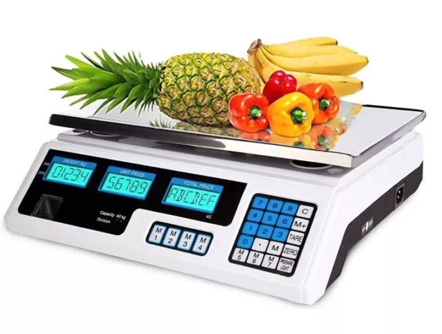 Bilancia Elettronica Professionale Da Banco Digitale Acciaio 40Kg Display
