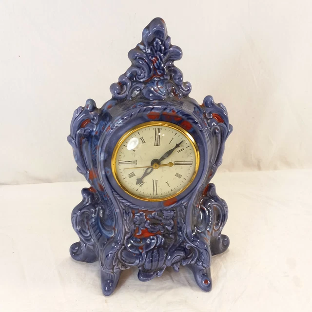 VINTAGE 11& TALL Ceramic Shelf Clock Movement By Sessions Made In USA