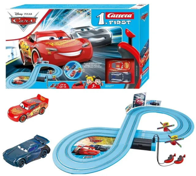 Carrera First Cars-Power Duel Disney Slot Car Race Track Lightning Mcqueen Play