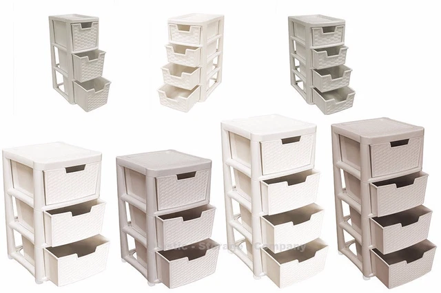 RATTAN STORAGE TOWERS Unit Style Plastic Mini / Large - Strong - Home ...
