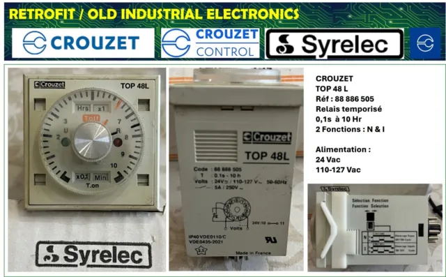 CROUZET TOP 48L 88886505  - Relais temporisé avec cadran - 0,1 s à 10h