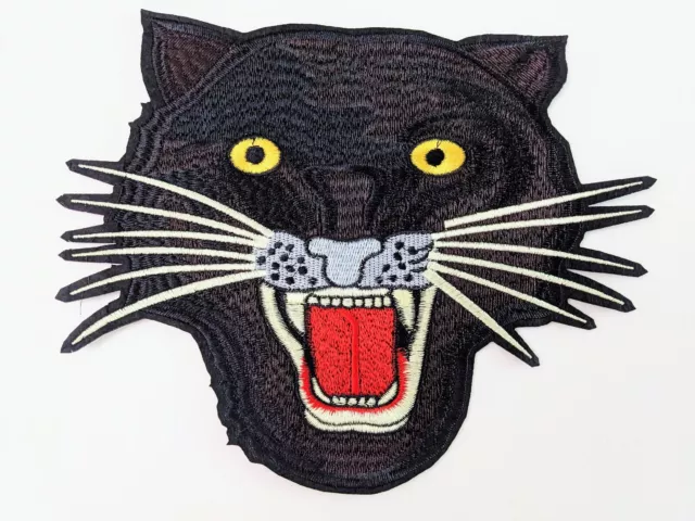 New Black CAT Panther Leopard X Large 10" x 8" Patch Iron On Shirt Sew Head