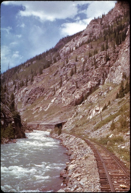 D&RGW Rio Grande snowshed Silverton branch 1941 duplicate slide