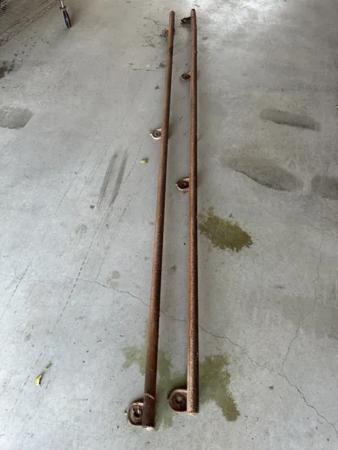 ANTIQUE FIRE DOOR Track Industrial Allith Sliding Barn Roller Rail Pipe W/mounts