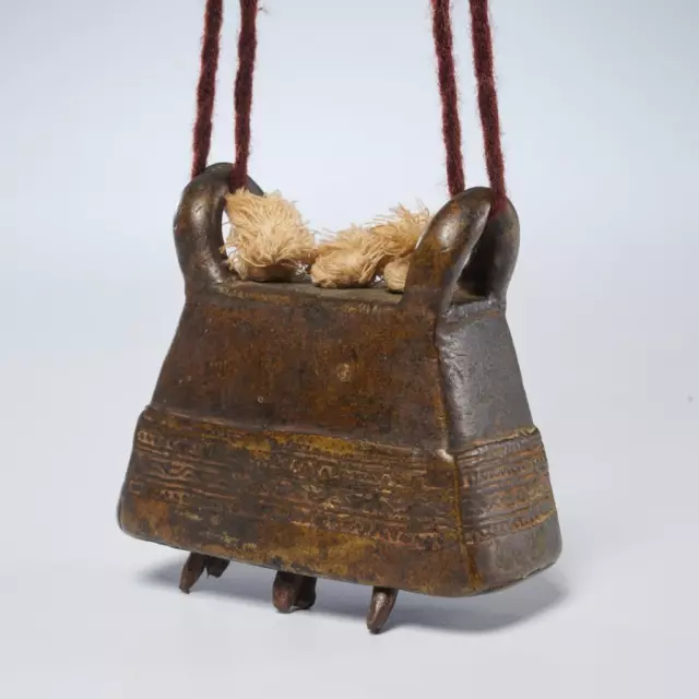 Antique Bronze Water Buffalo Cow Cattle Bell, Mandalay, Burma, Asia, Hka-Lauk 2