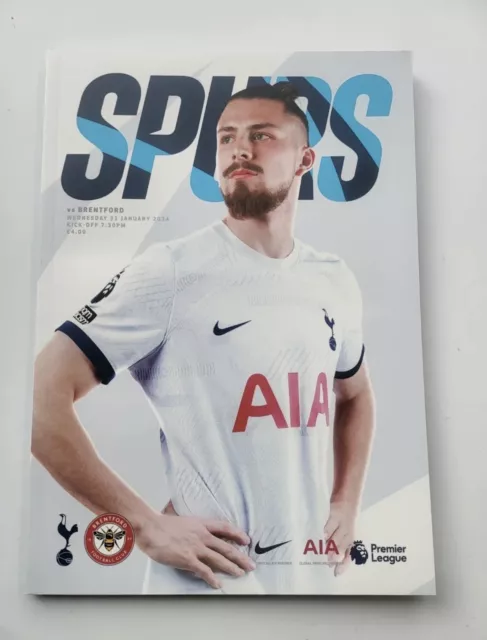 FREE FAST POST Tottenham Hotspur Spurs v Brentford 31/01/24 MATCHDAY Programme