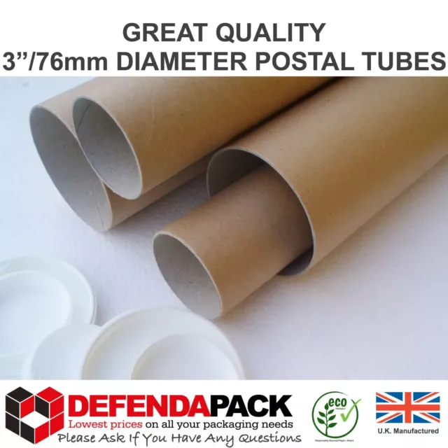 Postal Tubes Quality Strong Cardboard & End Caps 76Mm A4 A3 A2 A1 A0 Postage