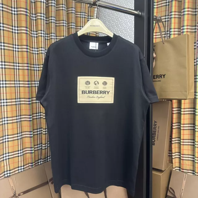 Burberry label letter sticker cotton loose T-shirt