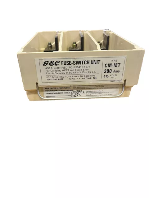 GEC ALSTHOM 200Amp CM-MT Mini-form Fuse Switch Carrier GE 3-Phase HRC 125-200A*