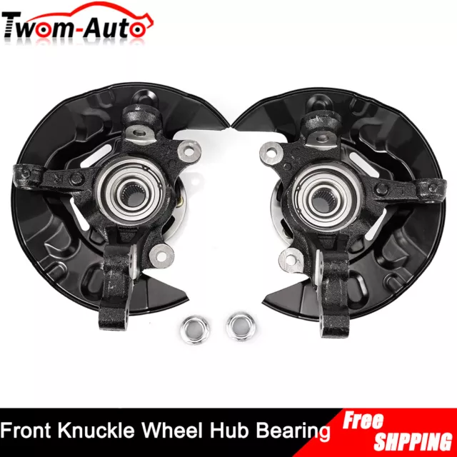 Pair Front Steering Knuckle+Wheel Hub Bearing for 2003 2004-2008 Toyota Corolla