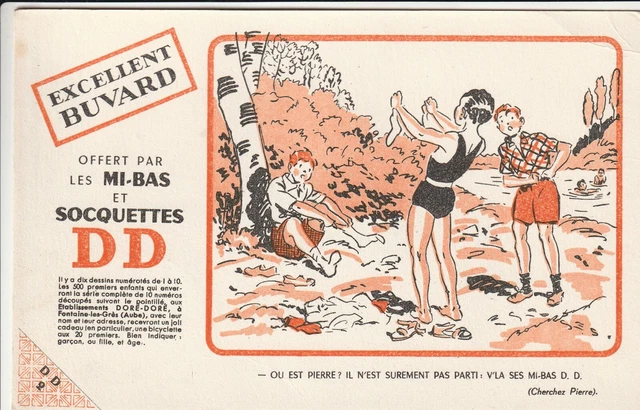 D99 ANCIEN BUVARD DEVINETTE  Offert par Mi-Bas et Soquettes DD