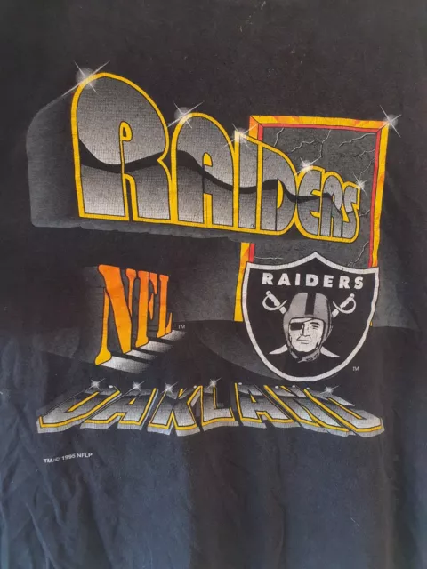 Vintage Oakland Raiders Shirt Size Extra Large Black 1990s 1995 Football America 2