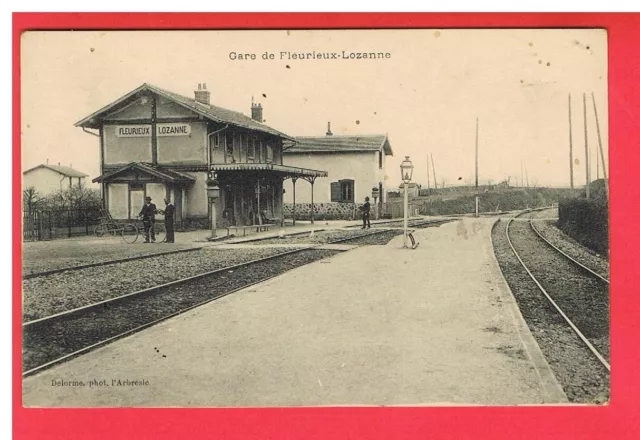 Cpa -  Gare De Fleurieux  Lozanne  - 69  -  Rhône