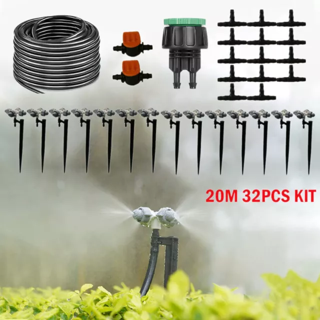 33-66FT Outdoor Misting Cooling System Garden Irrigation Water Mister Nozzles