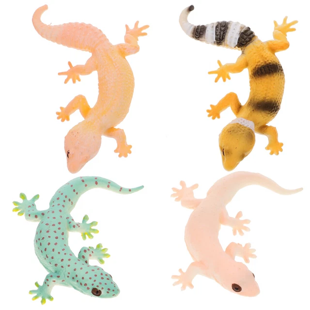4Pcs Simulation Lizard Figurine Plastic Lizard Toy Reptile Animal Model Prank