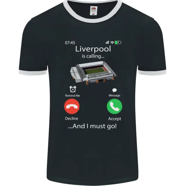 Liverpool Is Calling Funny Football Mens Ringer T-Shirt FotL