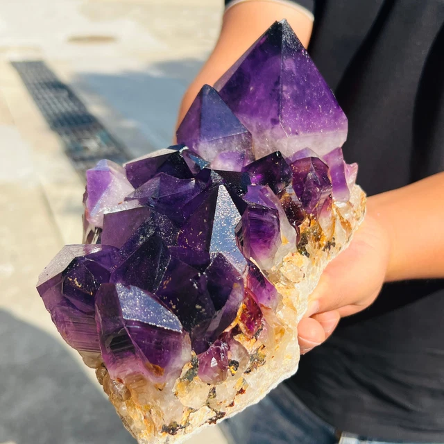 7lb Natural Amethyst geode quartz cluster crystal specimen Healing WF581