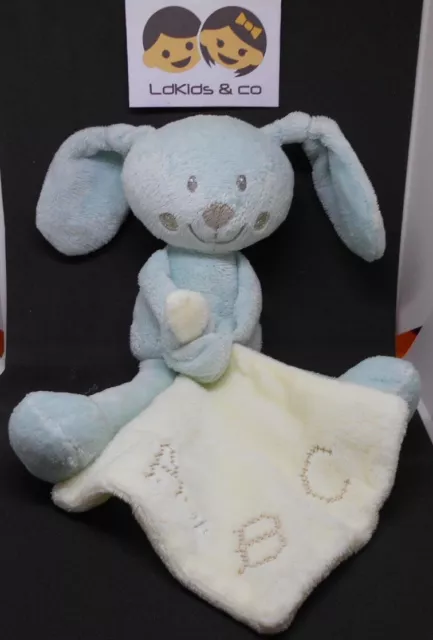 DOUDOU PELUCHE POMMETTE LAPIN avec MOUCHOIR ABC 22 cm - D661