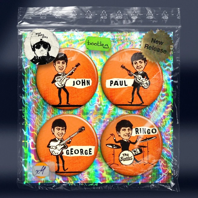 THE BEATLES 3 - Lennon McCartney Ringo Starr George Harrison Badge ...