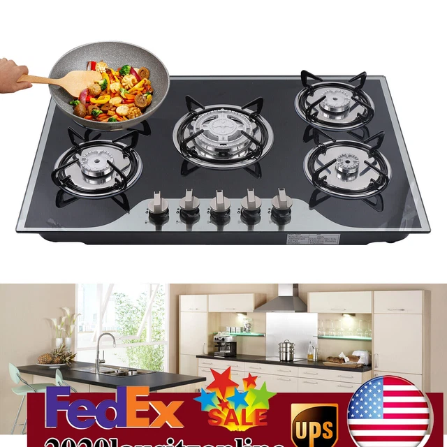 BUILTIN GAS COOKTOP 5 Burners Gas Stove Countertop LPG/NG Gas Hob