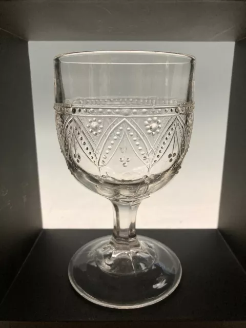 EAPG Glass c 1880s Jeweled Drapery 5 Inch Tall Goblet by Unknown Maker