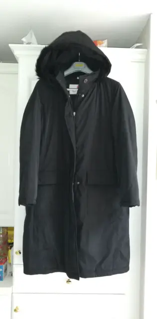 Manteau Imperméable parka à capuche noir doublé femme taille L 3 TBE