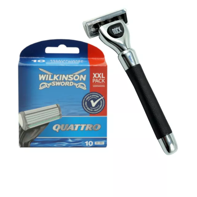 10x Wilkinson Sword Quattro Plus Rasierklingen + 1xApparat inkl. 1x Klinge Nock