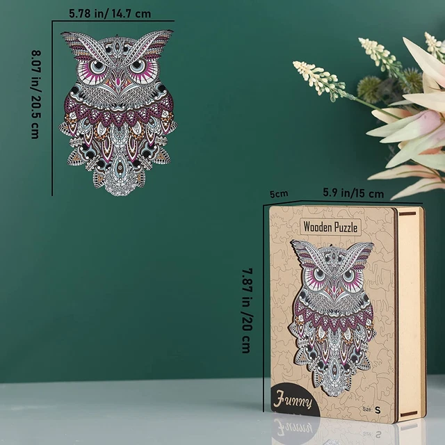 Wooden Puzzles Owl Waterproof Colorful Animal Shape Creative Gifts 143 Pieces