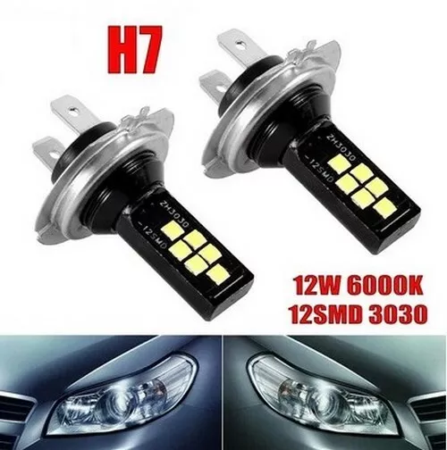 Ampoules H7 LED 12 SMD Blanc 6000K phares scooters motos ATV antibrouillard auto