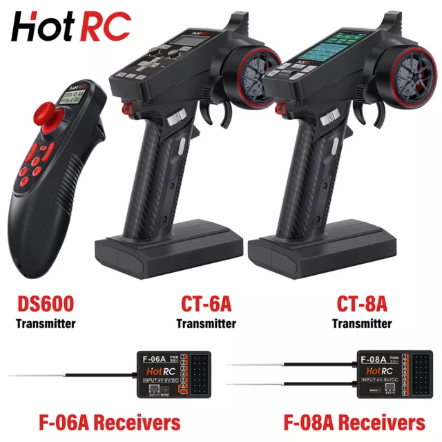 HotRC RC Sender CT-6A CT-8A 6CH 8CH 2,4 GHz mit F-06A F-08A PWM GFSK Empfänger