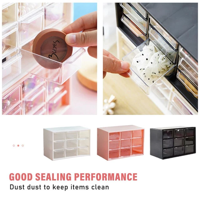 Mini Plastic Desk Organizer with Drawers for Crafts Stationery and Storage