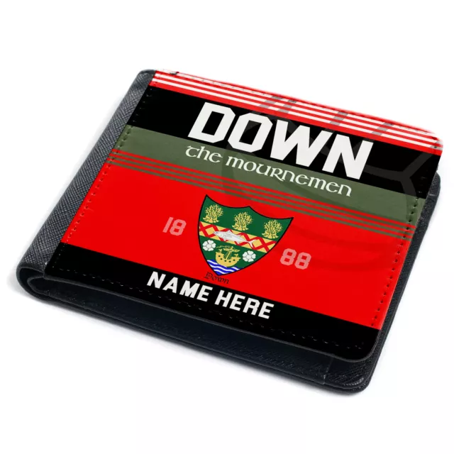 Personalised Down Wallet GAA Football Gaelic Hurling Bi Fold Coin Gift GNW07