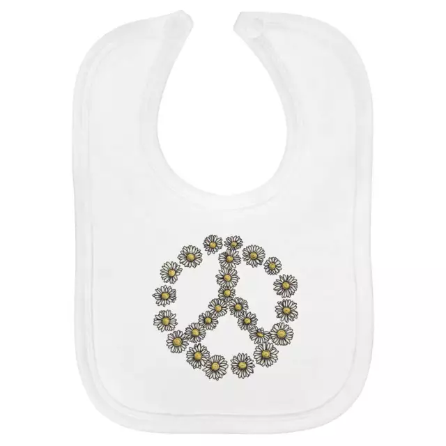 'Peace Daisy Symbol' Soft Cotton Baby Bib (BI00057720)