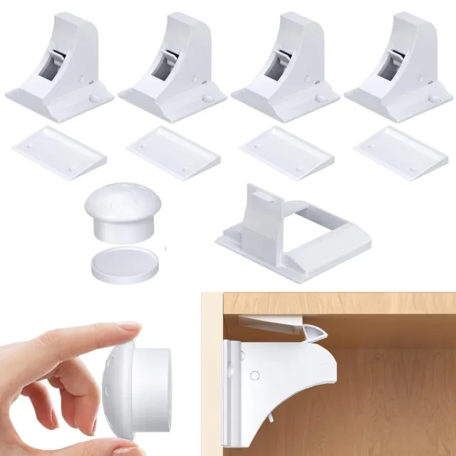 Baby Safety Cupboard Lock Invisible Magnetic Cabinet Locks Child Kid Proof Latch