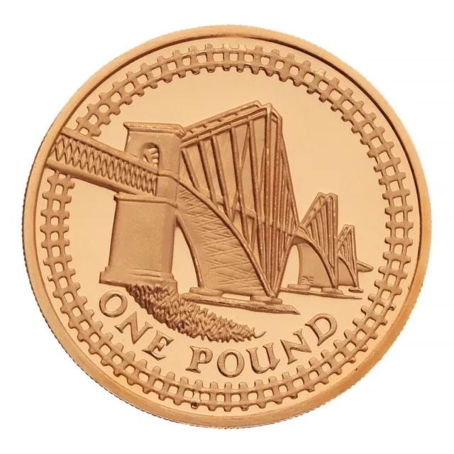 2004 Old Round £1 One Pound Coin Scotland Forth Railway Bridge - Circulated