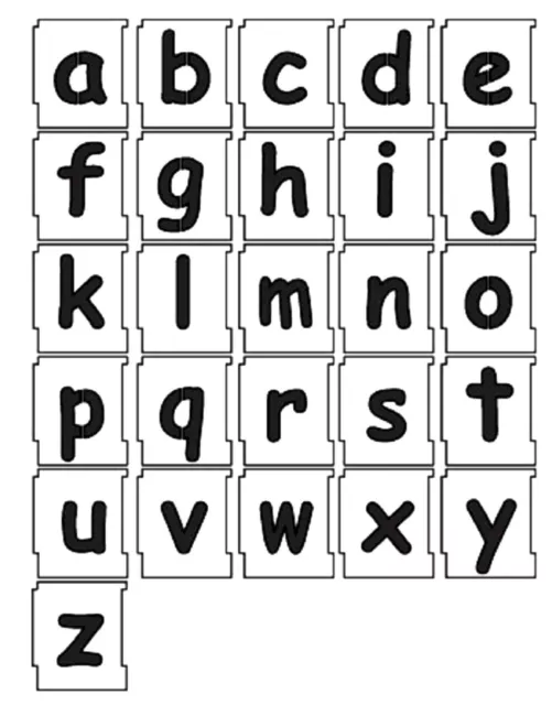 Alphabet Letter Stencil Set LOWERCASE a-z COMIC SANS Font Sizes 15mm-100mm 2