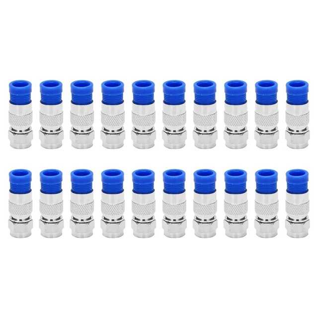 Rg6 F Type Connector Coax Coaxial Compression Fitting 20 Pack () F2X3