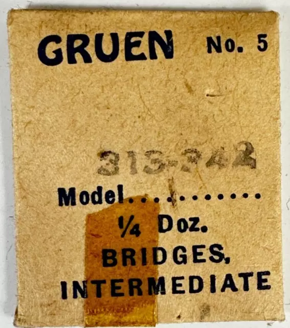 Gruen #5 Eb445 Cal313-342 1/4 Dozen Intermediate Bridge Factory Watch Part Wp2