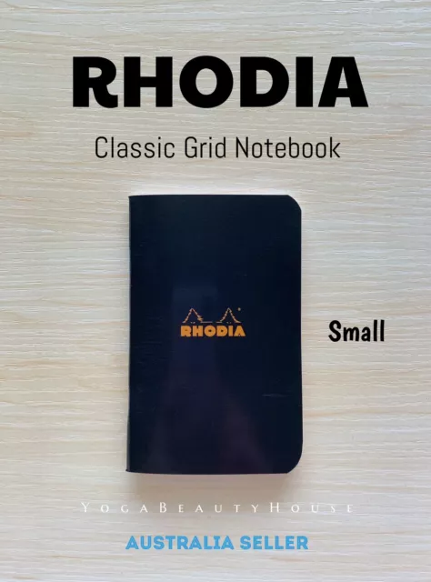 Rhodia A7 Classic Stapled Grid Notebook Black (write calligraphy grid cahiers)