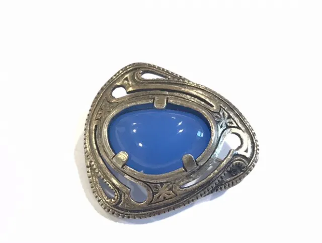 Vintage Scottish Miracle Brooch Blue Stone