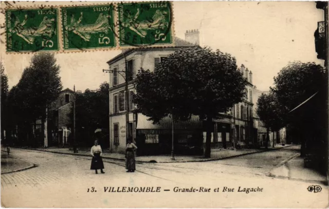 CPA VILLEMOMBLE Grande Rue et Rue Lagache (1353606)