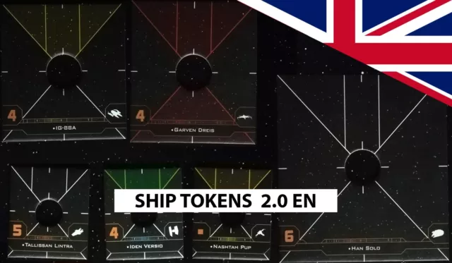 Star Wars X-Wing Miniature Game Second Edition Ship Tokens 2.0 English Version