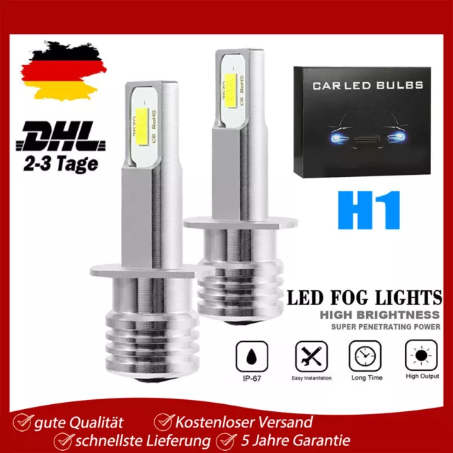 2X H1 LED Nebel Scheinwerfer Kit Fern-/Abblendlicht Birnen Halogen Auto Lampen