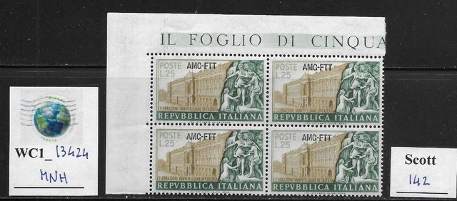 WC1_13424. ITALY:TRIESTE FTT. Block of 1952 VANVITELLI. Scott 142. MNH