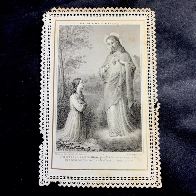 Images Religieuses - Image Religieuse Canivet 19eme Dentelle Souvenir De 1ere Communion Virelonge 38 Voiron 2105536815