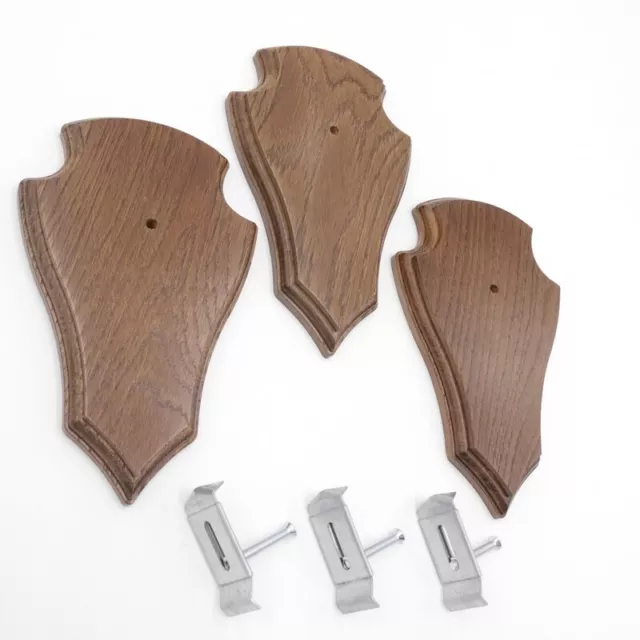 3 Pieza Ciervo Escudo de Trofeo Deseada Braun Pequeño AF19cmx11cm Con 3x 2