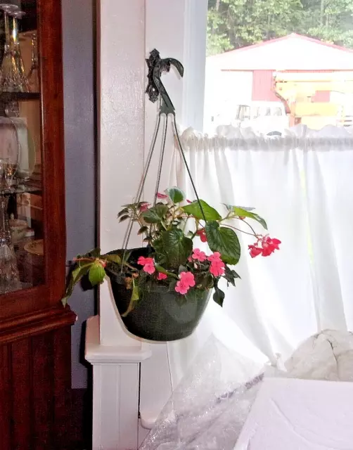 1950'S IRON ART CO. Bird Cage Hook Cast Iron Plant,  Lamp Wall Hanger Eastlake.