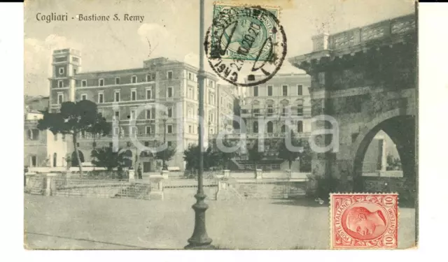 1920 CAGLIARI Bastione S. REMY *Cartolina postale vintage FP VG
