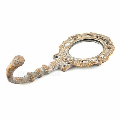 Oval Mirror Wall Hook Metal Key Towel Coat Necklace Hanger Antique Style Gold 3